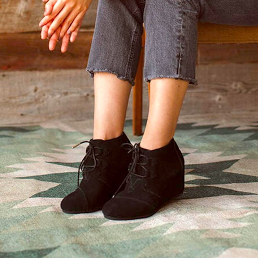 Toms wedge booties- NEVER WORN!!!